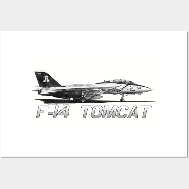 F14 Tomcat VF-103 Jolly Rogers Wall Art by CoolCarVideos